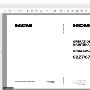 KCM 62Z7/67Z7/67TM7 Wheel Loader ISUZU 4HK1 Engine Parts Manual - PDF