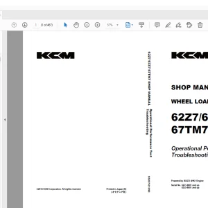 KCM 62Z7/67Z7/67TM7 Wheel Loader ISUZU 4HK1 Engine Shop Manual - PDF
