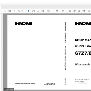 KCM 67Z7/67TM7 Wheel Loader ISUZU 4HK1 Engine Shop Manual - PDF