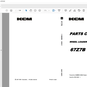 KCM 67Z7B Wheel Loader CUMMINS QSB4.5 Engine Parts Manual - PDF