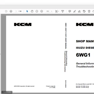 KCM 6WG1 ISUZU DIESEL ENGINE For Wheel Loader 95Z7,115Z7 Shop Manual - PDF
