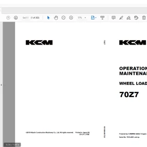 KCM 70Z7 Wheel Loader CUMMINS QSB6.7 Engine OPERATION & MAINTENANCE Manual PDF