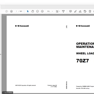 KCM 70Z7 Wheel Loader CUMMINS QSB6.7 Engine Operation & Maintenance Manual SN 70C6-5001 and up PN 93108-00690