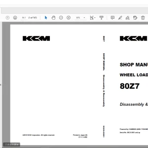 KCM 80Z7 WHEEL LOADER CUMMINS QSB6.7 ENGINE Shop Manual - PDF
