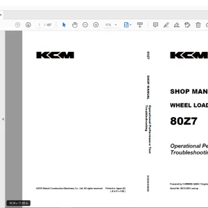 KCM 80Z7 WHEEL LOADER CUMMINS QSB6.7 Engine Shop Manual - PDF