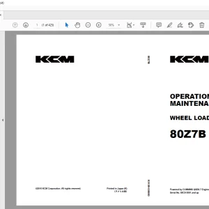 KCM 80Z7B WHEEL LOADER CUMMINS QSB6.7 Engine OPERATION & MAINTENANCE MANUAL  - PDF