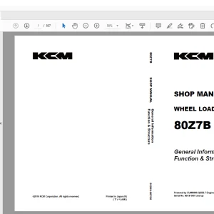 KCM 80Z7B WHEEL LOADER CUMMINS QSB6.7 Engine Shop Manual - PDF