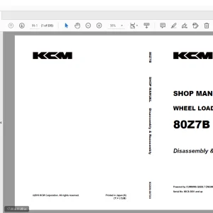 KCM 80Z7B Wheel Loader CUMMINS QSB6.7 ENGINE Shop Manual - PDF