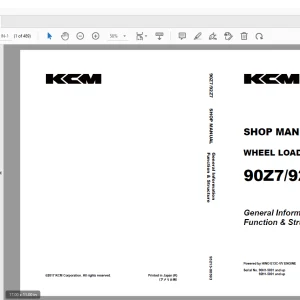 KCM 90Z7/92Z7 Wheel Loader HINO E13C-VV ENGINE Shop Manual - PDF