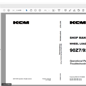 KCM 90Z7/92Z7 Wheel Loader HINO E13C-VV ENGINE Shop Manual - PDF
