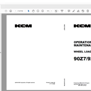 KCM 90Z7/92Z7 Wheel Loader HINO E13C-VV Engine OPERATION & MAINTENANCE Manual PDF