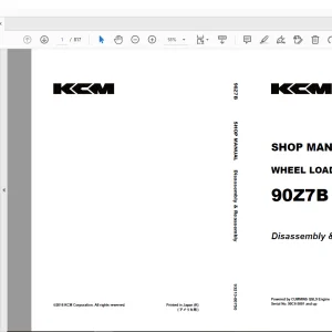 KCM 90Z7B WHEEL LOADER CUMMINS QSL9 Engine Shop Manual - PDF