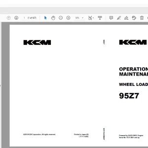 KCM 95Z7 ISUZU 6WG1 Engine Wheel Loader OPERATION & MAINTENANCE MANUAL - PDF