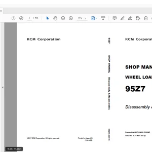 KCM 95Z7 Wheel Loader ISUZU 6WG1 ENGINE SHOP MANUAL - PDF