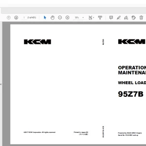 KCM 95Z7B WHEEL LOADER ISUZU 6WG1 Engine OPERATION & MAINTENANCE MANUAL PDF