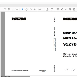 KCM 95Z7B Wheel Loader ISUZU 6WG1 Engine SHOP MANUAL - PDF