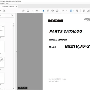 KCM 95ZIV 95ZIV-2 Wheel Loader Cummins N14-C Engine Parts Manual - PDF