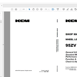 KCM 95ZV WHEEL LOADER SHOP MANUAL 93215-00226 - PDF DOWNLOAD