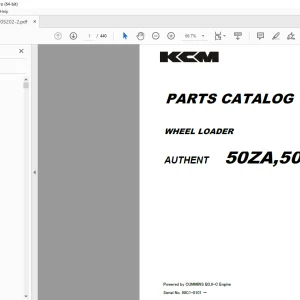 KCM Authent 50ZA 50ZIV Wheel Loader Cummins B3.9-C Engine Parts Manual - PDF