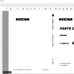 KCM CUMMINS QSB4.5 ENGINE For 62Z7B/67Z7B/67TM7B Parts Manual PDF