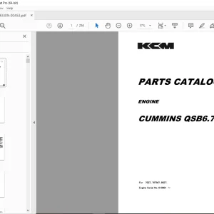 KCM CUMMINS QSB6.7 ENGINE For 70Z7,70TM7,80Z7 Parts Manual - PDF