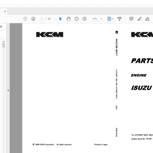KCM ENGINE ISUZU BB-6BG1T Parts Catalog Manual 93306-00162 - PDF DOWNLOAD