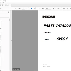 KCM ISUZU 6WG1 Engine For 95Z7B Parts Manual - PDF DOWNLOAD