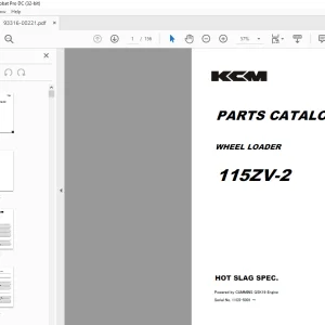 KCM WHEEL LOADER 115ZV-2 PARTS CATALOG MANUAL 93316-00221 - PDF DOWNLOAD