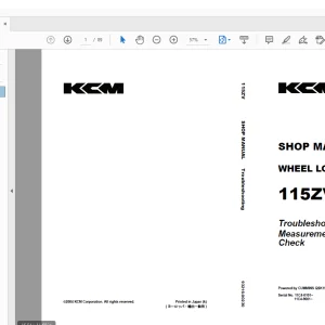 KCM WHEEL LOADER 115ZV SHOP MANUAL 93216-00230 - PDF DOWNLOAD