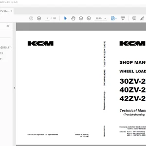 KCM WHEEL LOADER 30ZV-2 40ZV-2A 42ZV-2 SHOP MANUAL 93202-00042 PDF