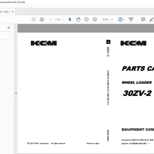 KCM WHEEL LOADER 30ZV-2 PARTS CATALOG MANUAL 93302-00051 - PDF DOWNLOAD