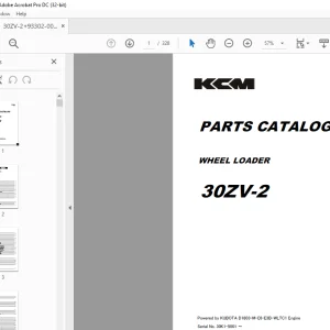 KCM WHEEL LOADER 30ZV-2 PARTS CATALOG Manual 93302-00041 - PDF DOWNLOAD