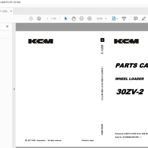 KCM WHEEL LOADER 30ZV-2 PARTS CATALOG Manual 93302-00041 - PDF DOWNLOAD