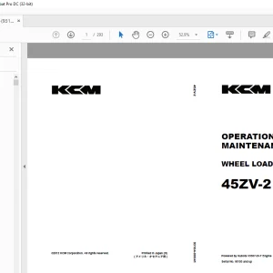 KCM WHEEL LOADER 45ZV-2 OPERATION & MAINTENANCE MANUAL 93104-00041 - PDF