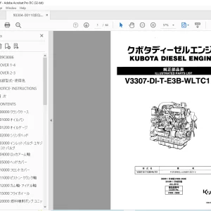 KUBOTA DIESEL ENGINE V3307-DI-T-E3B-WL TC1 Parts Manual - PDF DOWNLOAD