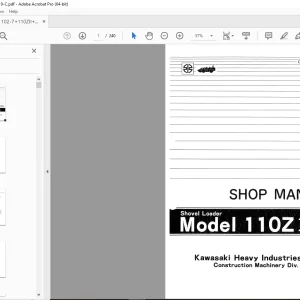 Kawasaki 110ZII Shovel Loader CUMMINS KT-19-C Engine Shop Manual - PDF