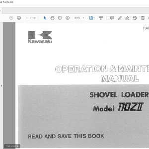 Kawasaki 110ZII Shovel Loader Operation & Maintenance Manual - PDF