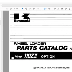 Kawasaki 110ZII Wheel Loader Parts Manual - PDF DOWNLOAD