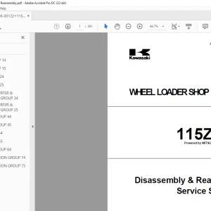 Kawasaki 115ZIV-3 WHEEL LOADER SHOP MANUAL AAA-S11M1E14-00Z - PDF DOWNLOAD