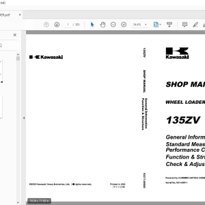 Kawasaki 135ZV WHEEL LOADER SHOP MANUAL 93217-00060 - PDF