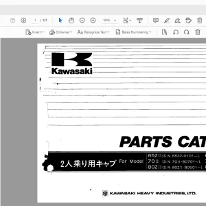 Kawasaki For Model 65ZII 70II 80ZII 65ZII 70ZII 80ZIII Parts Manual PDF