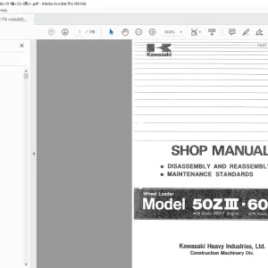 Kawasaki 50ZIII 60ZIII Wheel Loader Shop Manual - PDF DOWNLOAD