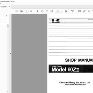 Kawasaki 60ZII WHEEL LOADER Shop Manual - PDF DOWNLOAD