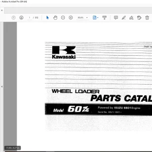 Kawasaki 60ZII Wheel Loader Isuzu 6BD1 Engine Parts Manual - PDF DOWNLOAD