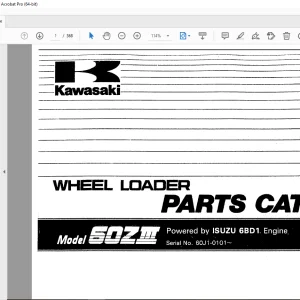 Kawasaki 60ZIII Wheel Loader ISUZU 6BD1 Engine Parts Manual - PDF