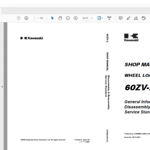 Kawasaki 60ZV-2 WHEEL LOADER SHOP MANUAL 93206-00121 - PDF DOWNLOAD