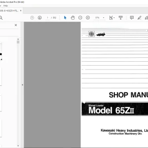 Kawasaki 65ZII Shovel Loader Shop Manual - PDF DOWNLOAD