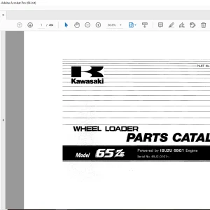 Kawasaki 65ZII Wheel Loader Isuzu 6BG1 Engine Parts Manual - PDF