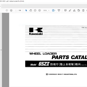 Kawasaki 65ZII Wheel Loader Parts Manual - PDF DOWNLOAD