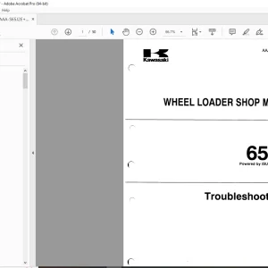 Kawasaki 65ZIV Wheel Loader Isuzu 6BG1 Engine Shop Manual - PDF